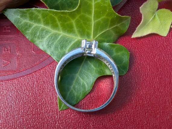 Vintage Pavé Solitaire Ring, Simulated Diamond Ri… - image 9