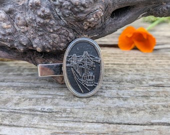 Vintage San Francisco Street Scene Tie Clip, Great Gift For Dad