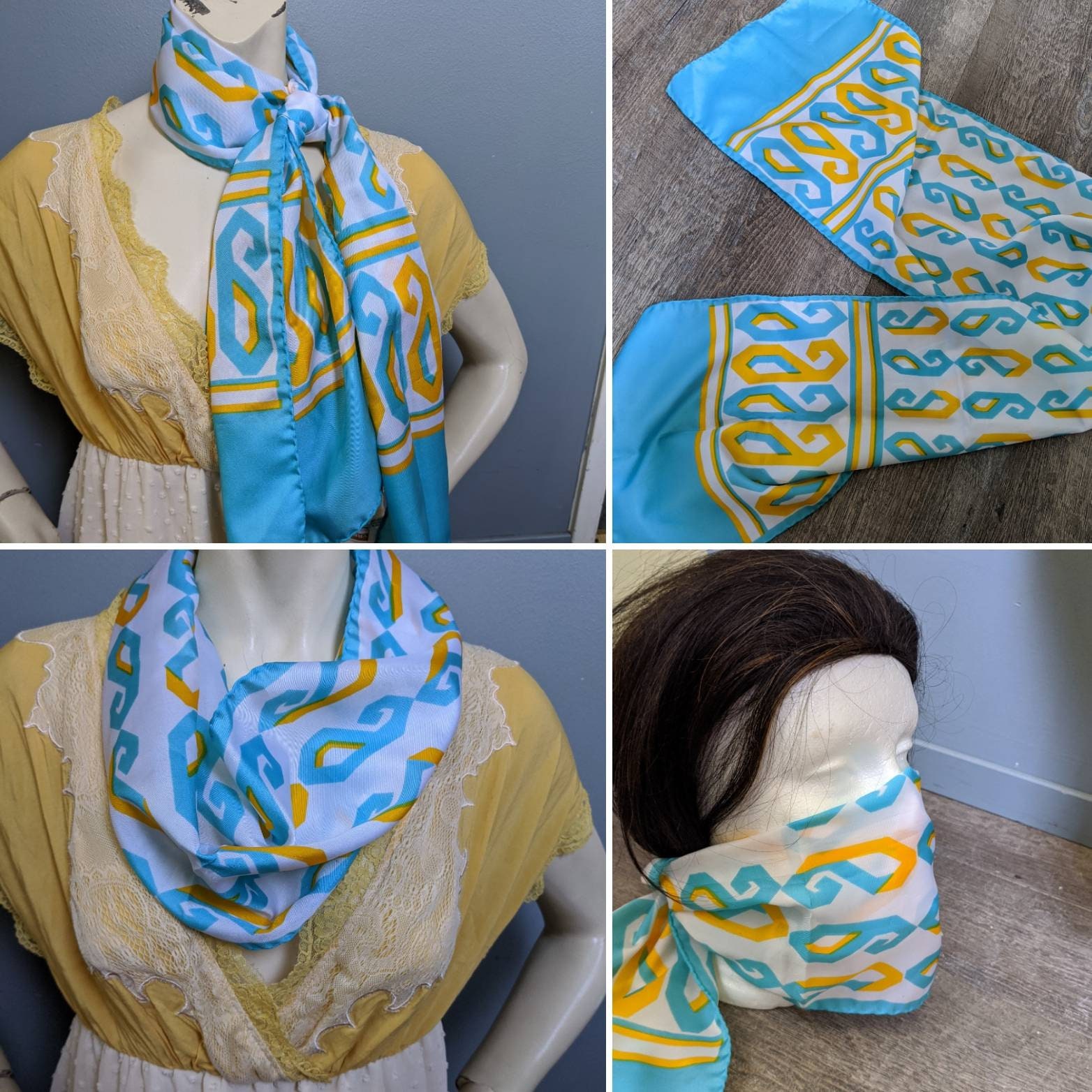 Vintage Mod Scarf // Head Band Scarf // Italian 70s Scarf By Etsy