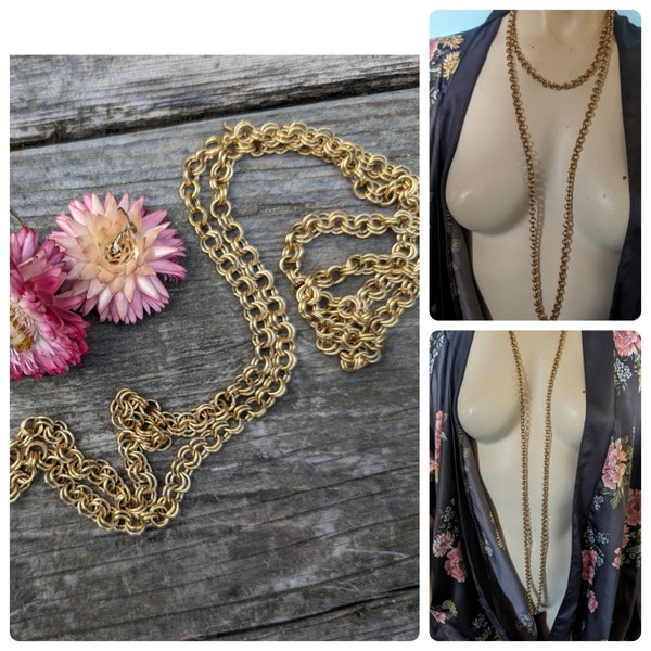 Vintage Trifari Necklace, Long Chain Necklace