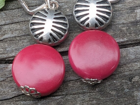 Vintage Sterling Silver Coral Earrings, Red South… - image 5