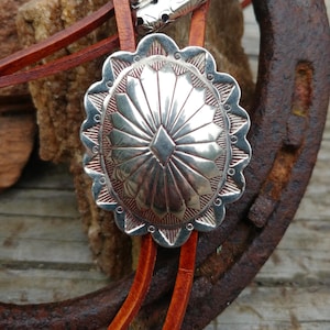 Handcrafted Southwestern Concho  Bolo Tie, Western Wear
