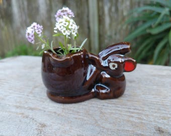 Vintage Ceramic Elephant Ashtray // Pipe Holder