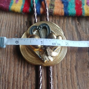 Vintage Handcrafted Love Charm Bolo Tie // Abstract Western String Tie image 6