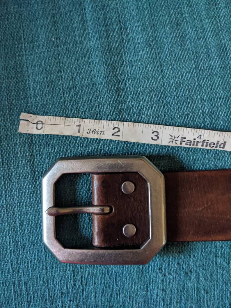 Size 36 Western Leather Belt Vintage Riveted Leather Belt