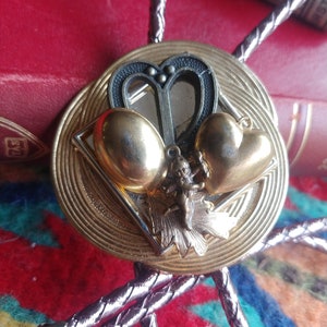 Vintage Handcrafted Love Charm Bolo Tie // Abstract Western String Tie image 5