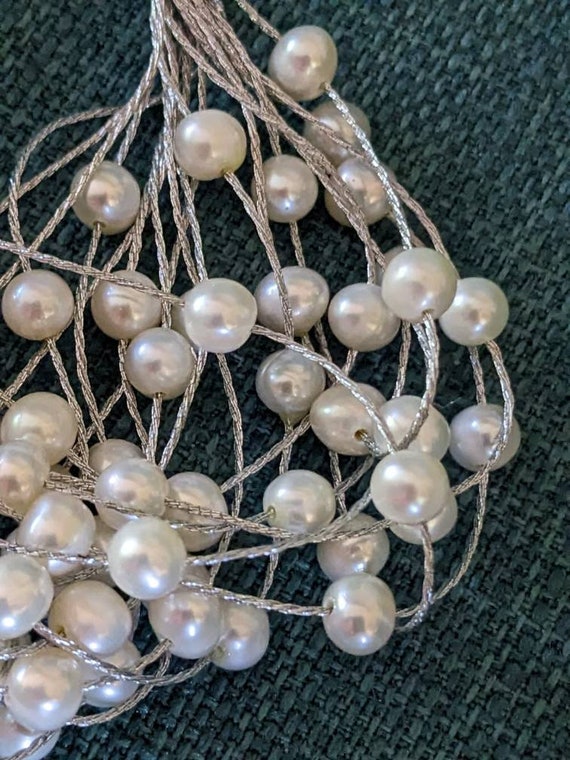 Vintage Sterling Silver Pearl Bracelet - image 3