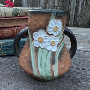 Vintage Roseville Reproduction Jonquil Vase, Small Pottery Bud Vase