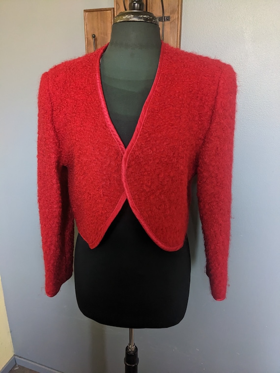 Vintage Geoffrey Beene Mohair Wool Cropped Jacket