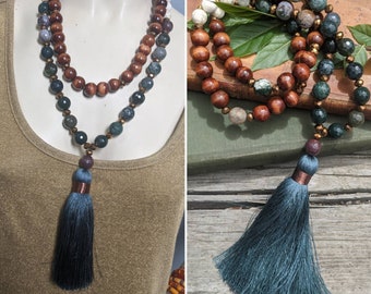 Vintage Mala Bead Necklace // Prayer Beads, Mindfulness Tool