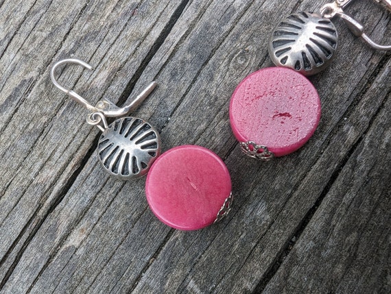 Vintage Sterling Silver Coral Earrings, Red South… - image 8