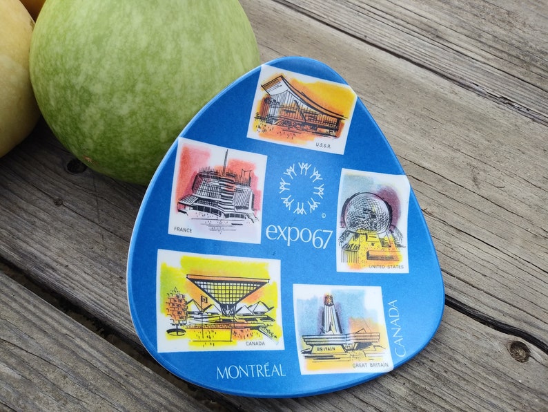 Mid Century Mod Collectable From Canada Canadian Pride Gift 1967 Montreal Expo Souvenir Plate
