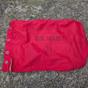 Vintage U.S. Mail Red Foot Cart Bag // Collectable Americana