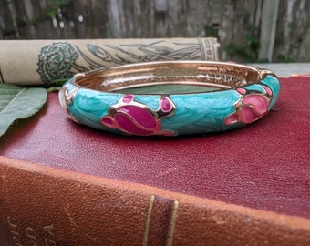 Vintage Jiu Long Xing Enamel Bracelet, Cloisonne Turtle Vintage Jiu Long Xing Enamel Bracelet, Cloisonne Turtle