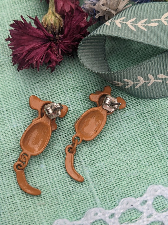 Vintage Moving Dog Earrings // Articulated Earrin… - image 3