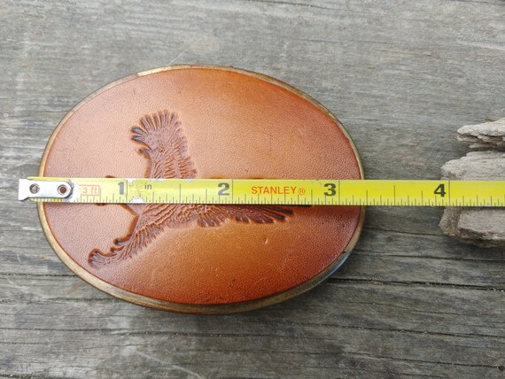 Vintage Pheasant Leather Belt Buckle - image 9