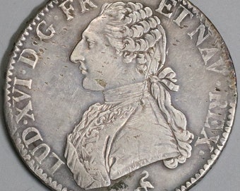1777-A Louis XVI France Ecu Paris Mint Colonial Silver Dollar Coin (18061603RE)