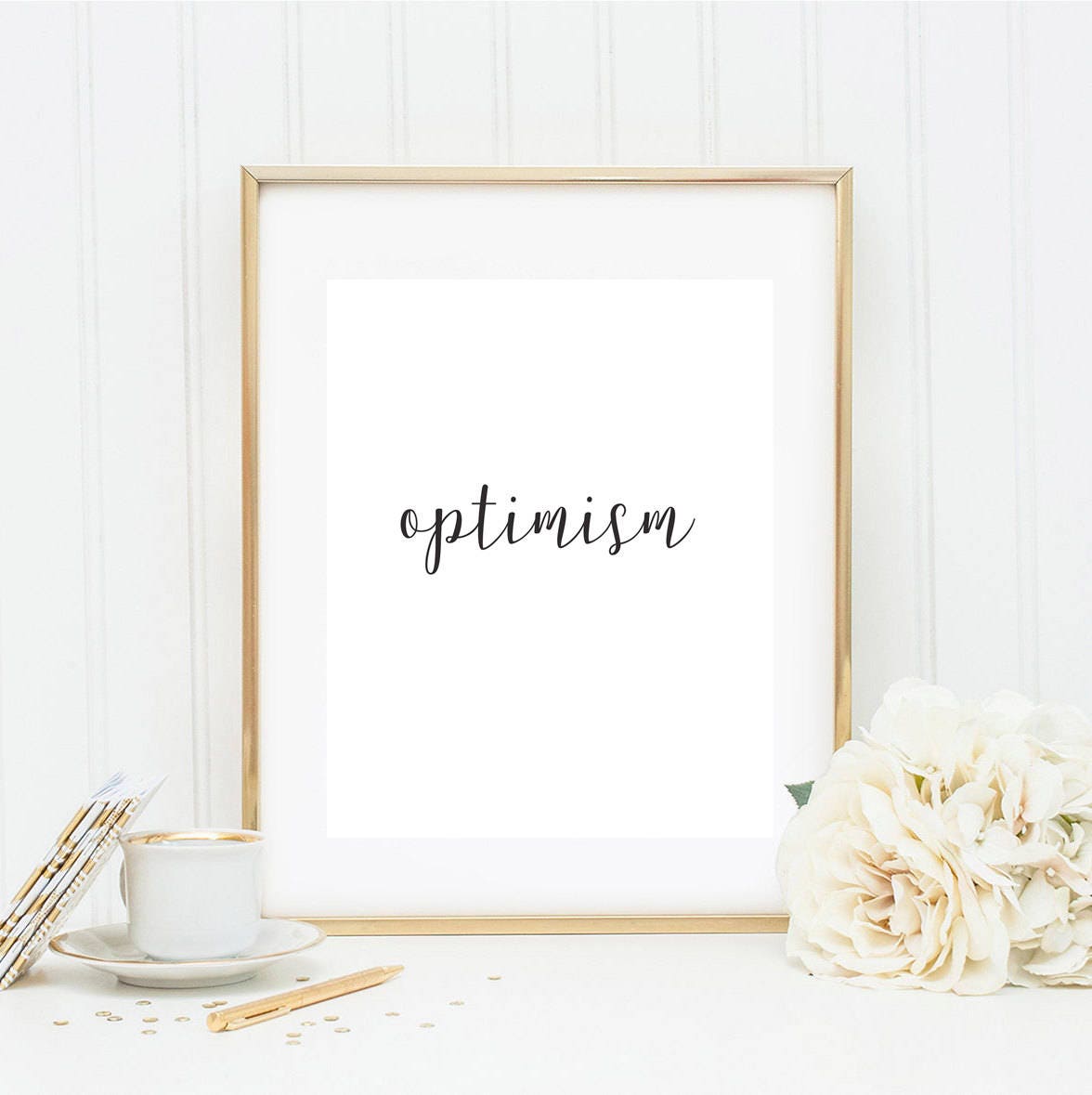 Optimism Decor / Inspirational Wall Art / Hand Letter Art / - Etsy