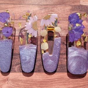 February birthstone, amethyst resin hair barrettes, purple amethyst gemstone, hair clip with amethyst, healing crystal, healing stone