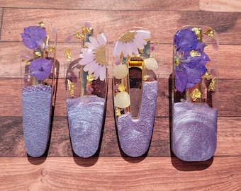 Amethyst Resin Hair Barrette, February Birthstone Hair Clip, Healing Crystal