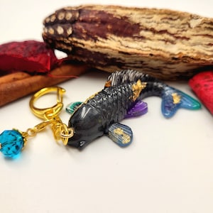 Handmade resin lucky koi fish keychain, milkyway koi fish, good luck charm, resin koi fish, lucky charm, purse accessory, keychain charm