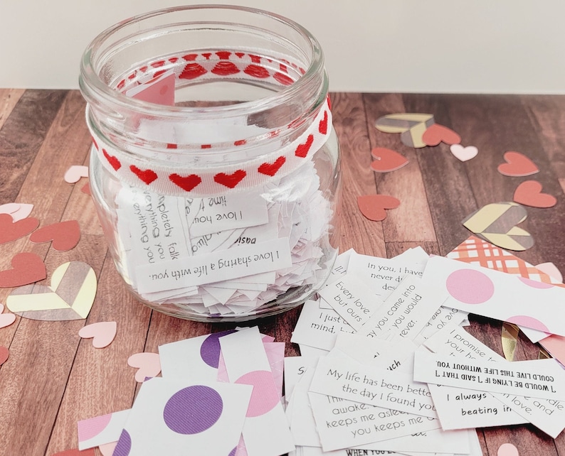 365 love note, 365 notes jar, love quotes in a jar, Anniversary gift, love notes, Valentine's day gift, message in a bottle, personalized image 6