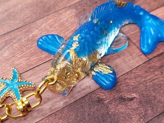 Lucky Koifish Keychain Blue Koi Fish Good Luck Charm Resin Koi Fish Lucky Charm Purse Accessory Keychain Charm Etsy Canada