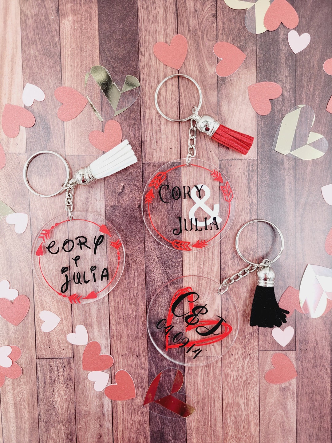 Personalized Acrylic Keychain, Custom Monogram Key Fob, Handmade - Etsy