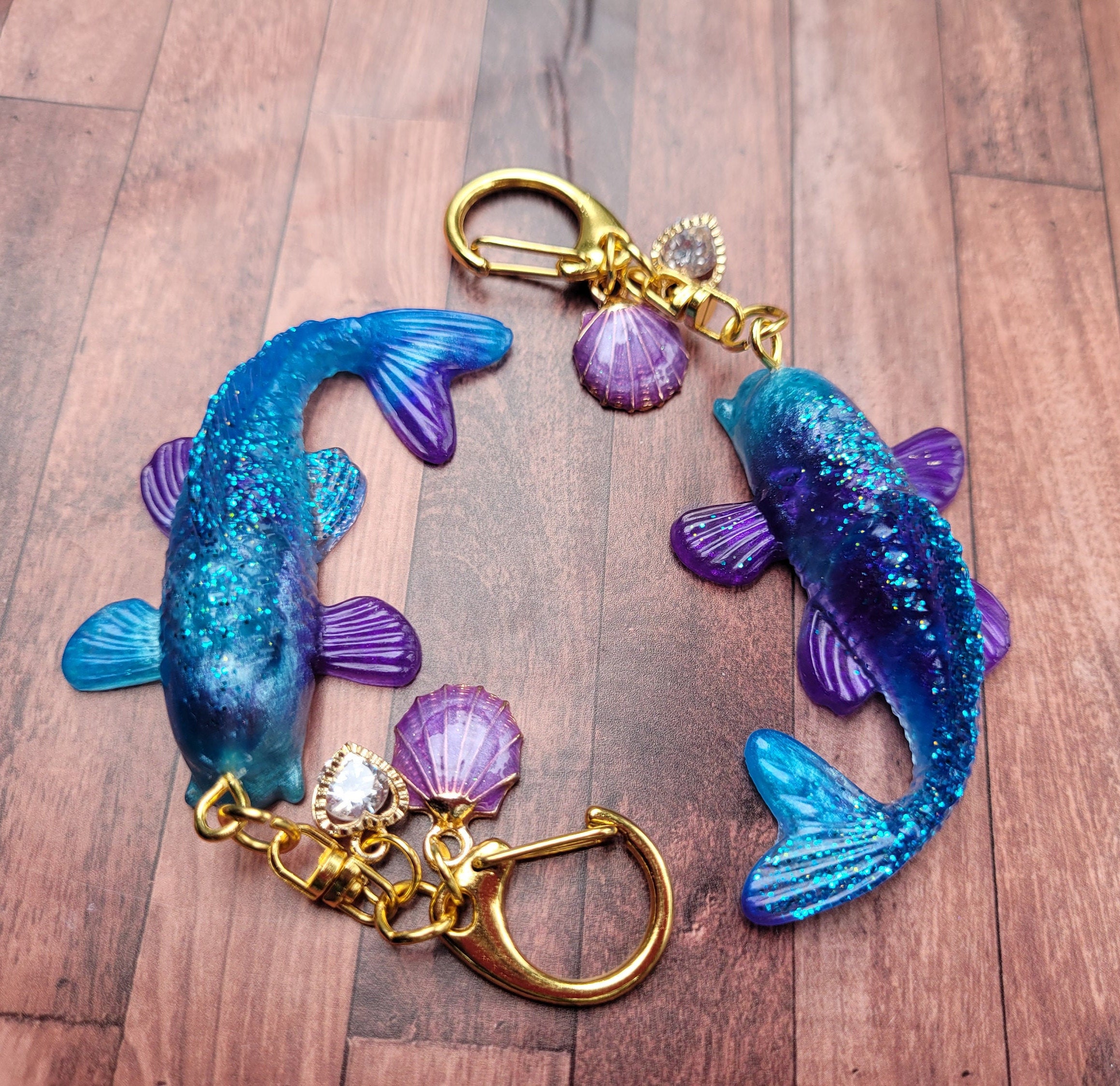 Handmade Lucky Koi Fish Resin Keychain Koi Keychain Lucky Etsy