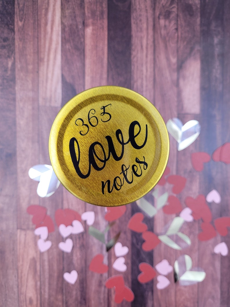 365 love note, 365 notes jar, love quotes in a jar, Anniversary gift, love notes, Valentine's day gift, message in a bottle, personalized image 2