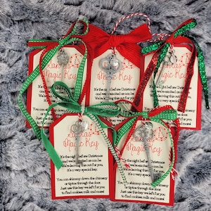 Santa&#39;s Magic Key, Cute Santa&#39;s key, handmade father Christmas key tag, Magic key no chimney, Magic key chimney, key+tag, key included