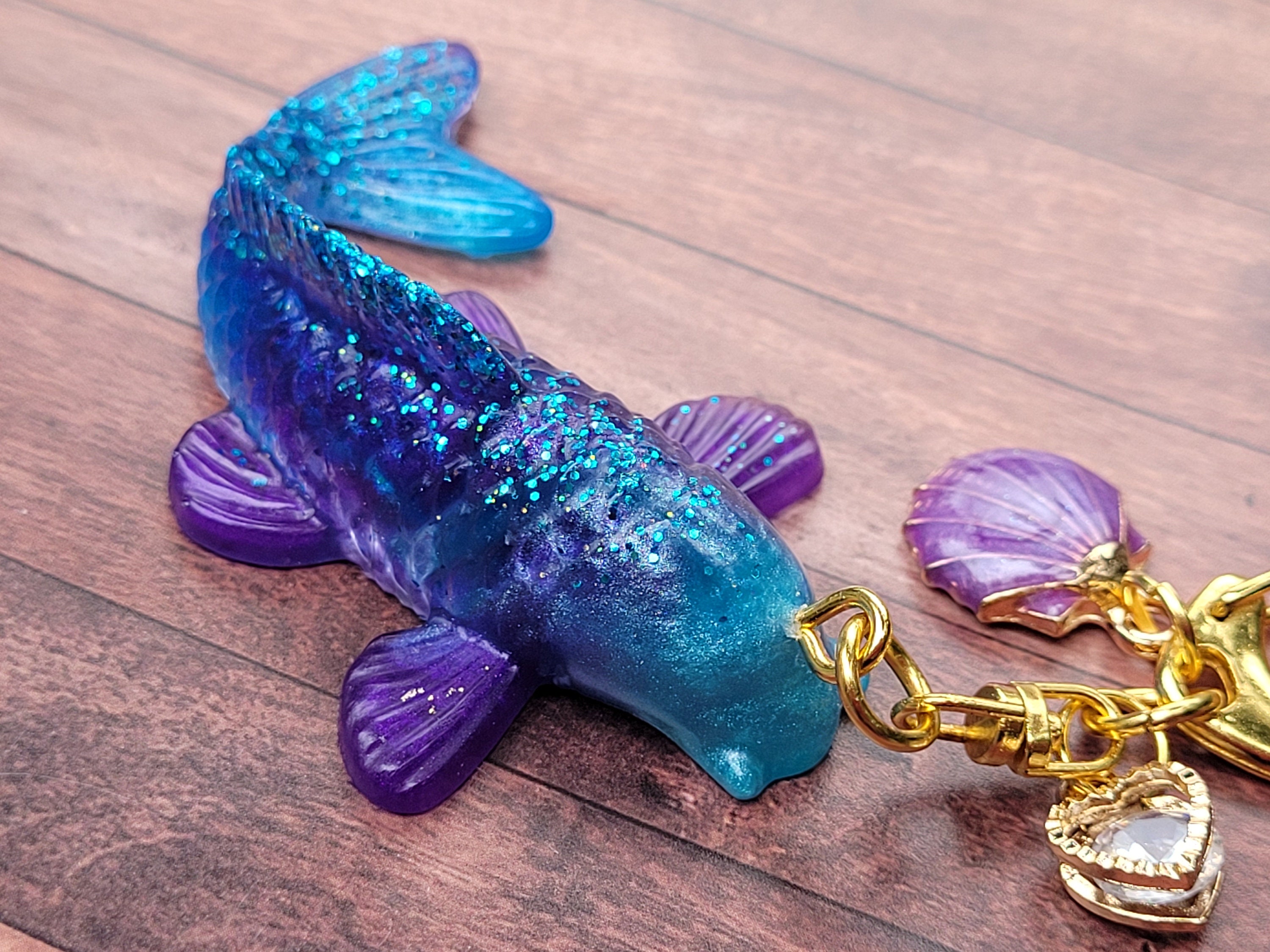 Handmade Lucky Koi Fish Resin Keychain Koi Keychain Lucky Etsy