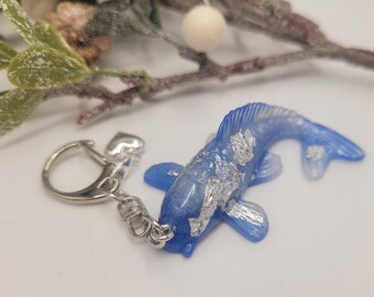 Handmade resin lucky koi fish keychain, frosted koi fish, good luck charm, resin koi fish, lucky charm, purse accessory, keychain charm
