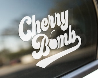 Cherry Bomb Vinyl Aufkleber Wetterfest Permanent, Runaways, Joan Jett, Retro Rock n Roll, Punk Rock Sticker, Vintage Frau 70er Musik