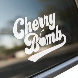 Cherry Bomb Vinyl Decal Weatherproof Permanent, Runaways, Joan Jett, Retro Rock n Roll, Punk Rock Sticker, Vintage Woman 70s Music