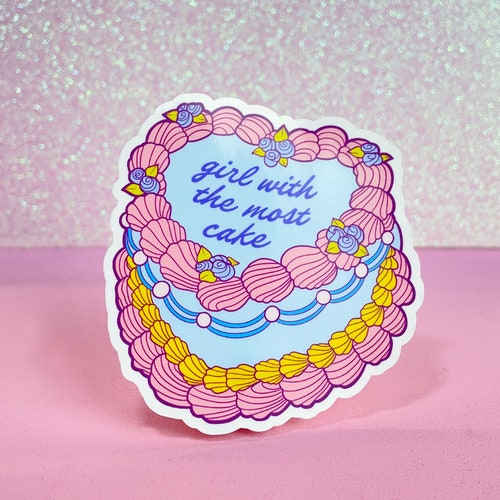 Girl With the Most Cake Pastel Sticker Hole Courtney Love Etsy