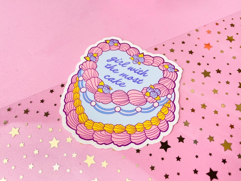 Girl With the Most Cake Pastel Sticker Hole Courtney Love Etsy