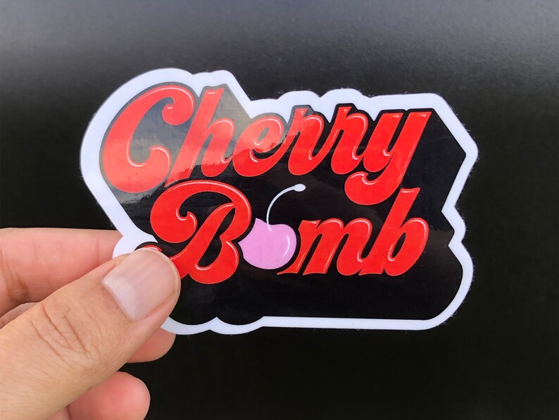 Cherry Bomb Waterproof Sticker Glossy Runaways Joan Jett Etsy