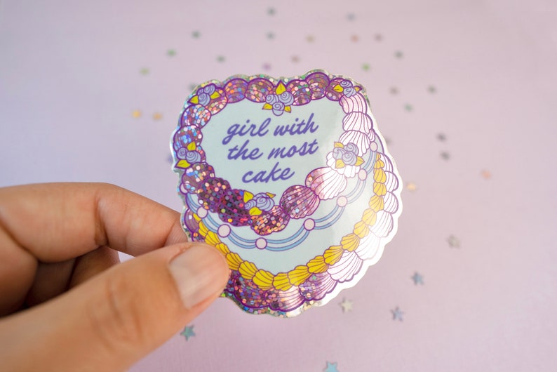 Girl With the Most Cake Glitter Sticker Hole Courtney Love Etsy