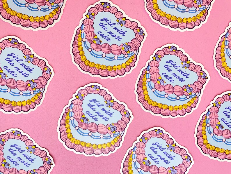 Girl With the Most Cake Pastel Sticker Hole Courtney Love Etsy