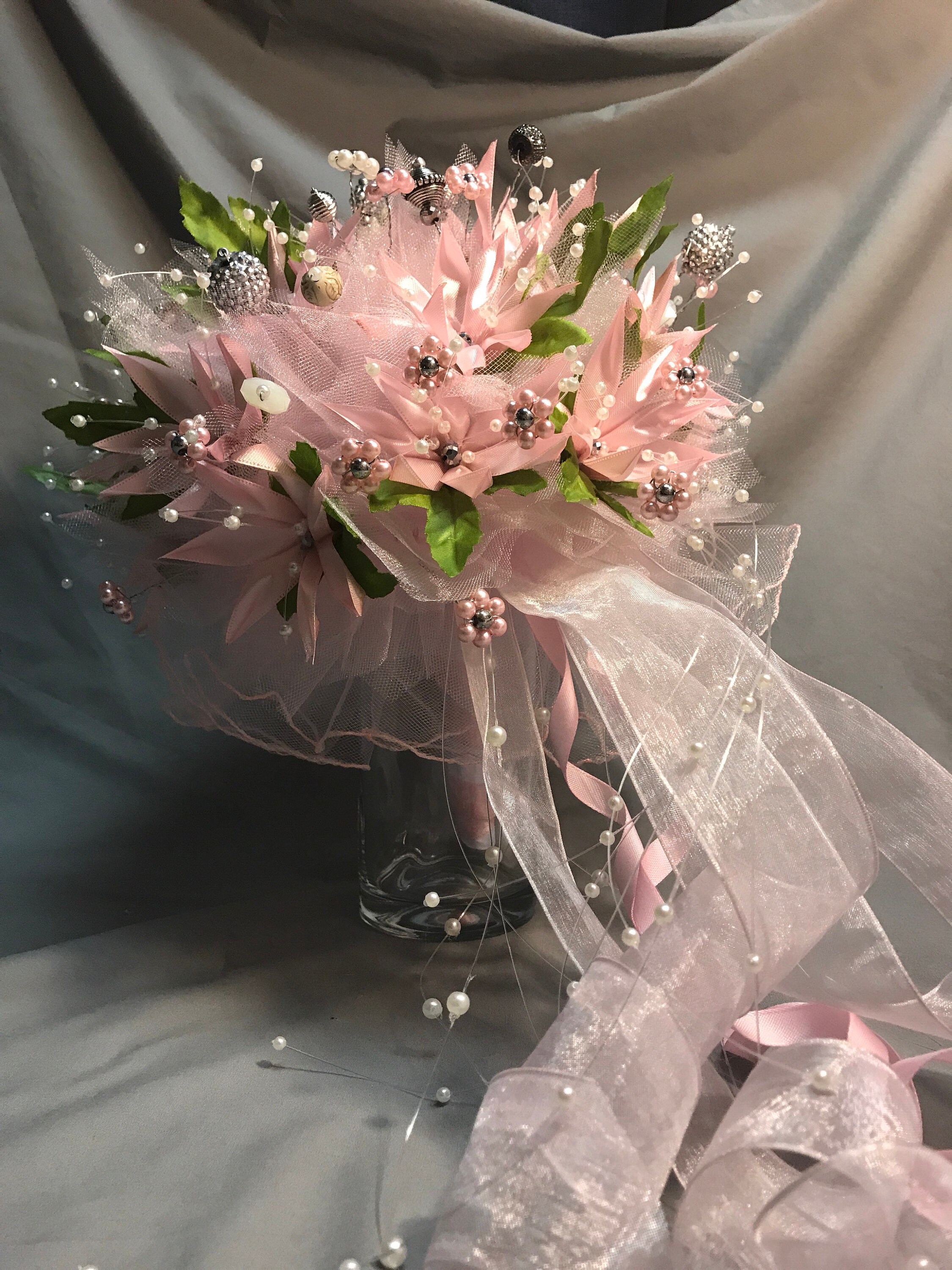 Ramo de quinceañera rosa y conjunto de diadema Etsy España