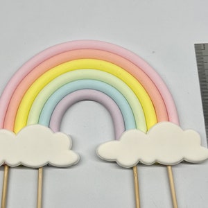 Fondant Rainbow with clouds Cake Topper Decoration