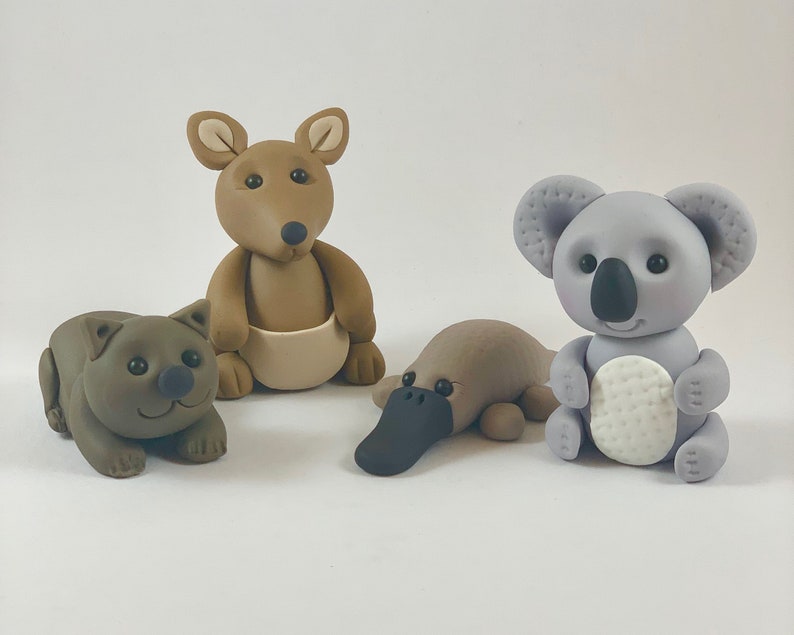 Fondant Koala Wombat Kangaroo Platypus Cake topper Etsy