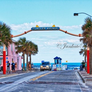 Flagler Avenue Street Park, New Smyrna Beach, weekend beach decor, Florida sunshine, street view, mancave decor, canvas, photo print