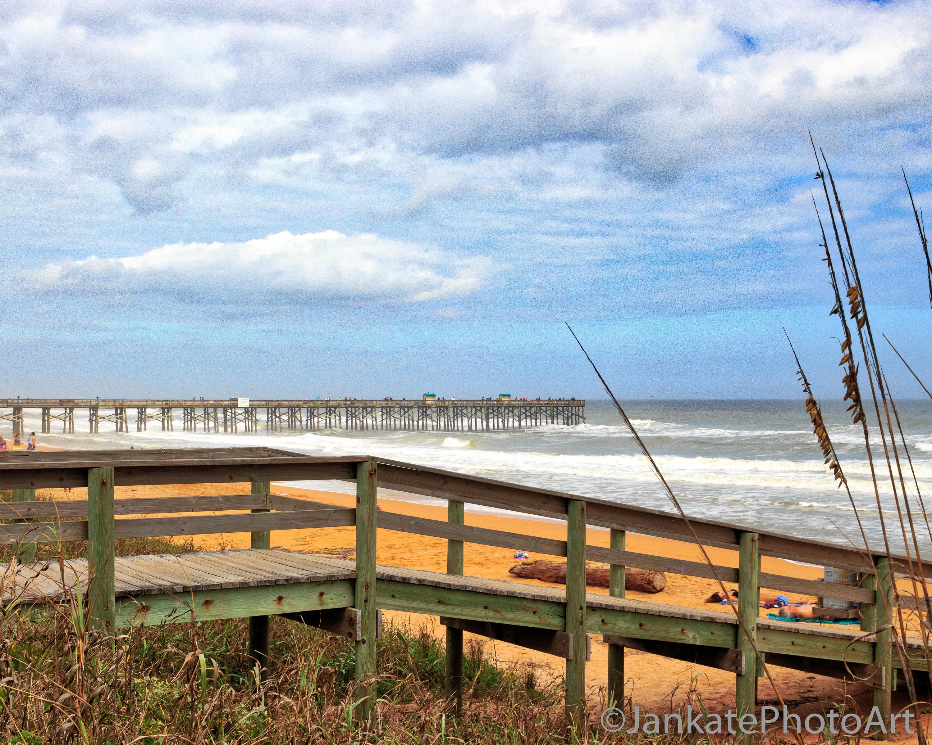 Flagler Beach Municipal Pier, Flagler Beach, Sunny Florida Day, Beach
