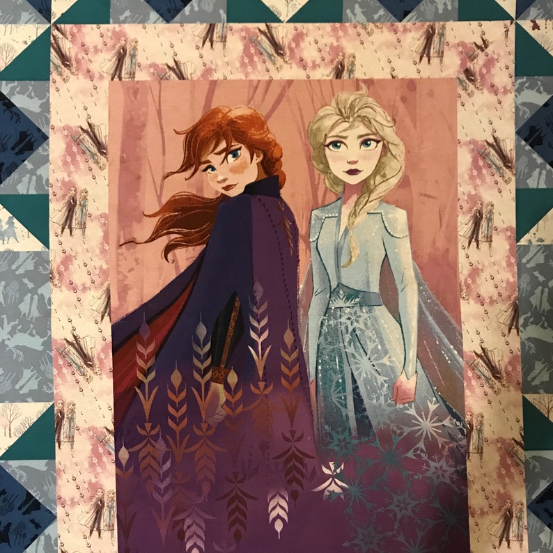 Frozen II Anna and Elsa 36 x 44 Cotton Fabric Panel 69325