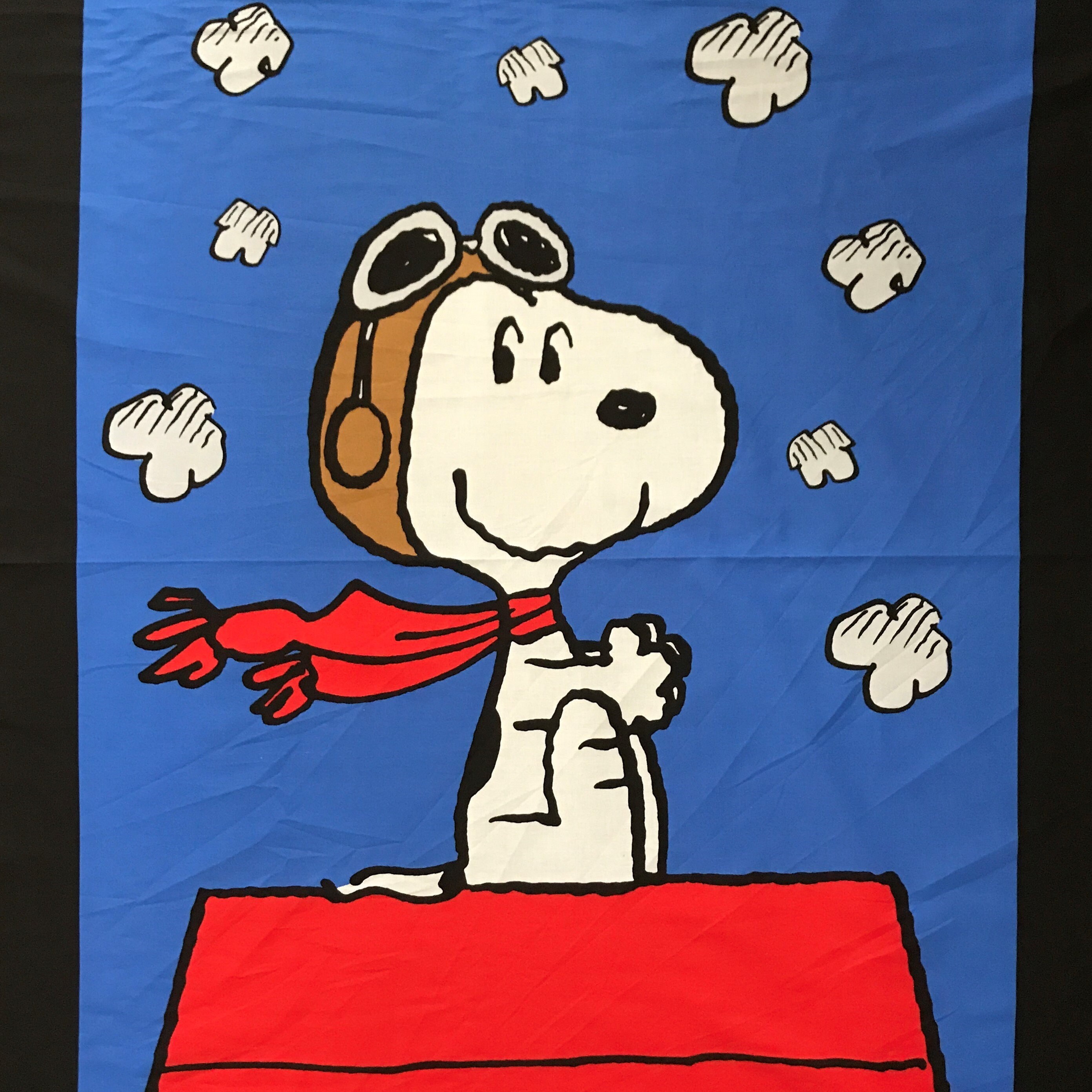 Fabric Panel Snoopy vs Red Baron 36 x 44 Christmas Etsy