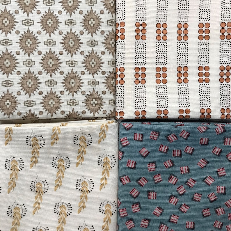 Fabric Civil War Assorted Fat Quarters 18 x 22 Pack 4 Prints #334