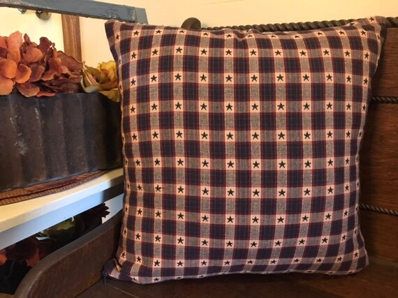 Primitive Americana Decorative Pillowcase 18x18 Inches Etsy