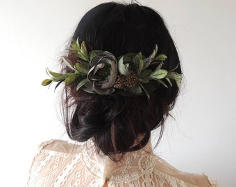 Wedding Flower Hair Clip, Bridal Hairpiece for Boho Wedding